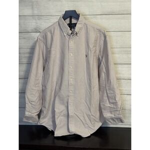 Ralph Lauren Yarmouth Men's 16-34 Burgundy Striped Button Down Shirt